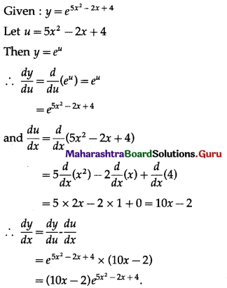 Maharashtra Board 12th Commerce Maths Solutions Chapter 3 Differentiation Ex 3.1 III Q1
