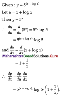 Maharashtra Board 12th Commerce Maths Solutions Chapter 3 Differentiation Ex 3.1 III Q3