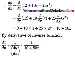 Maharashtra Board 12th Commerce Maths Solutions Chapter 3 Differentiation Ex 3.2 I Q1