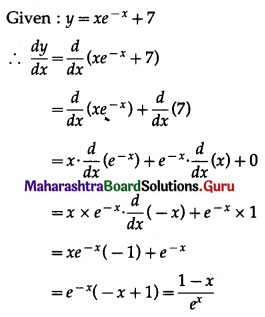 Maharashtra Board 12th Commerce Maths Solutions Chapter 3 Differentiation Ex 3.2 II Q1