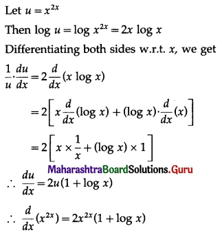 Maharashtra Board 12th Commerce Maths Solutions Chapter 3 Differentiation Ex 3.3 I Q1.1