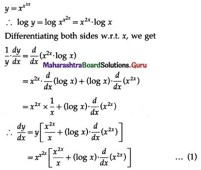 Maharashtra Board 12th Commerce Maths Solutions Chapter 3 Differentiation Ex 3.3 I Q1