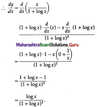 Maharashtra Board 12th Commerce Maths Solutions Chapter 3 Differentiation Ex 3.4 II Q2