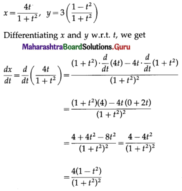 Maharashtra Board 12th Commerce Maths Solutions Chapter 3 Differentiation Ex 3.5 III Q2