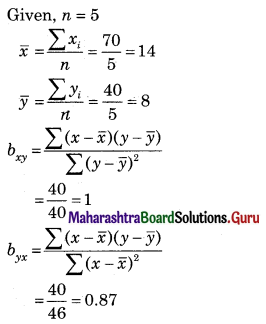 Maharashtra Board 12th Commerce Maths Solutions Chapter 3 Linear Regression Ex 3.1 Q2.2
