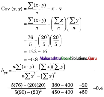 Maharashtra Board 12th Commerce Maths Solutions Chapter 3 Linear Regression Ex 3.1 Q3