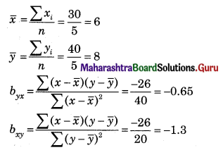 Maharashtra Board 12th Commerce Maths Solutions Chapter 3 Linear Regression Ex 3.1 Q9.2
