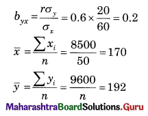 Maharashtra Board 12th Commerce Maths Solutions Chapter 3 Linear Regression Ex 3.2 Q10