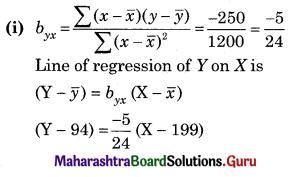 Maharashtra Board 12th Commerce Maths Solutions Chapter 3 Linear Regression Ex 3.2 Q2