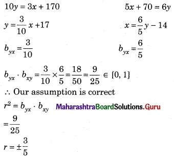 Maharashtra Board 12th Commerce Maths Solutions Chapter 3 Linear Regression Ex 3.3 Q12