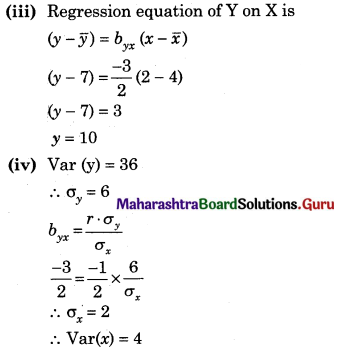 Maharashtra Board 12th Commerce Maths Solutions Chapter 3 Linear Regression Miscellaneous Exercise 3 IV Q7.1