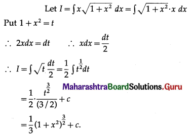 Maharashtra Board 12th Commerce Maths Solutions Chapter 5 Integration Ex 5.2 Q1