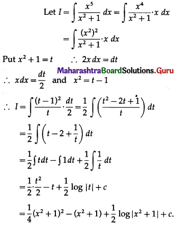 Maharashtra Board 12th Commerce Maths Solutions Chapter 5 Integration Ex 5.2 Q7