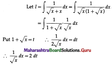 Maharashtra Board 12th Commerce Maths Solutions Chapter 5 Integration Ex 5.2 Q9