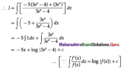 Maharashtra Board 12th Commerce Maths Solutions Chapter 5 Integration Ex 5.3 Q2