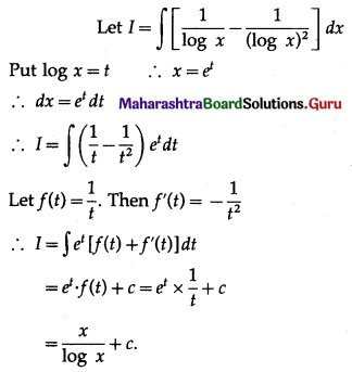 Maharashtra Board 12th Commerce Maths Solutions Chapter 5 Integration Ex 5.5 Q9