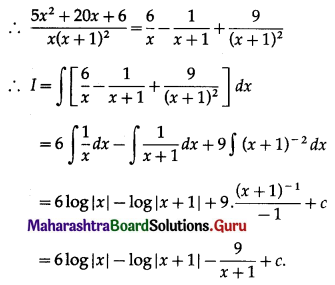 Maharashtra Board 12th Commerce Maths Solutions Chapter 5 Integration Ex 5.6 Q8.1