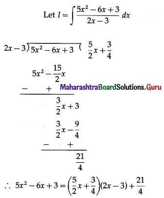 Maharashtra Board 12th Commerce Maths Solutions Chapter 5 Integration Miscellaneous Exercise 5 IV Q1(i)