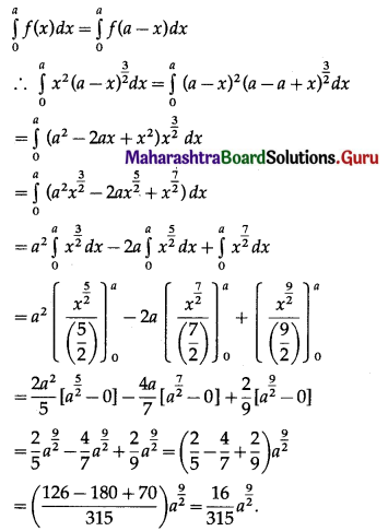 Maharashtra Board 12th Commerce Maths Solutions Chapter 6 Definite Integration Ex 6.2 Q2