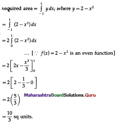 Maharashtra Board 12th Commerce Maths Solutions Chapter 7 Application of Definite Integration Ex 7.1 Q1(vii)