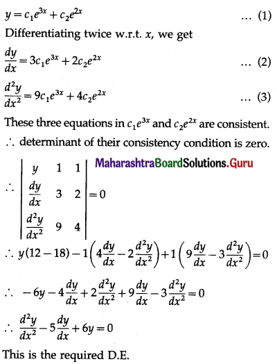 Maharashtra Board 12th Commerce Maths Solutions Chapter 8 Differential Equation and Applications Ex 8.2 Q1(iv)