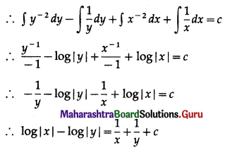 Maharashtra Board 12th Commerce Maths Solutions Chapter 8 Differential Equation and Applications Ex 8.3 Q1(iii).1