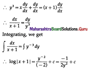 Maharashtra Board 12th Commerce Maths Solutions Chapter 8 Differential Equation and Applications Ex 8.3 Q1(iv)