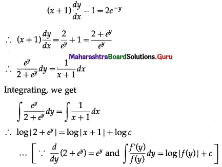 Maharashtra Board 12th Commerce Maths Solutions Chapter 8 Differential Equation and Applications Ex 8.3 Q2(ii)