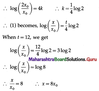 Maharashtra Board 12th Commerce Maths Solutions Chapter 8 Differential Equation and Applications Ex 8.6 Q1
