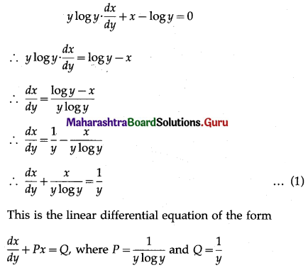 Maharashtra Board 12th Commerce Maths Solutions Chapter 8 Differential Equation and Applications Miscellaneous Exercise 8 IV Q6