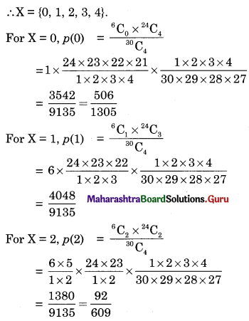 Maharashtra Board 12th Commerce Maths Solutions Chapter 8 Probability Distributions Ex 8.1 Q6