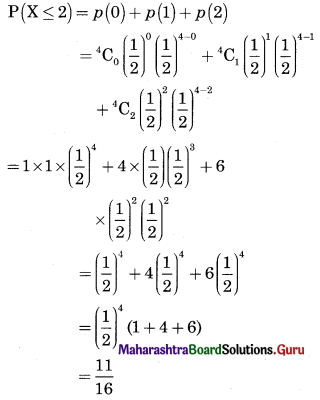 Maharashtra Board 12th Commerce Maths Solutions Chapter 8 Probability Distributions Ex 8.3 Q1.2