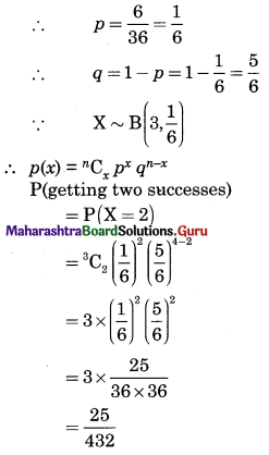 Maharashtra Board 12th Commerce Maths Solutions Chapter 8 Probability Distributions Ex 8.3 Q2
