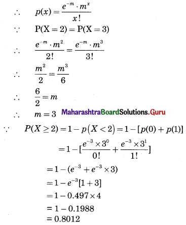 Maharashtra Board 12th Commerce Maths Solutions Chapter 8 Probability Distributions Ex 8.4 Q3