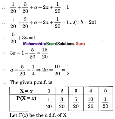 Maharashtra Board 12th Commerce Maths Solutions Chapter 8 Probability Distributions Miscellaneous Exercise 8 IV Part 1 Q5.1